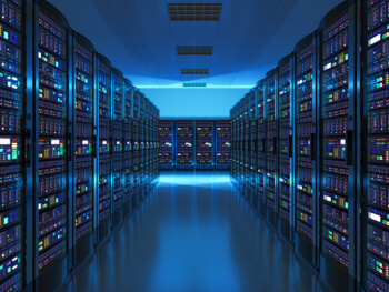 Interior view of a mission critcal data center facility